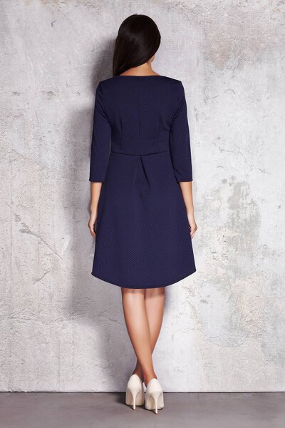 Asymetryczna granatowa sukienka midi