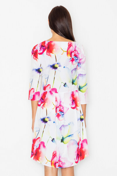 Asymetryczna sukienka w czerwone kwiaty