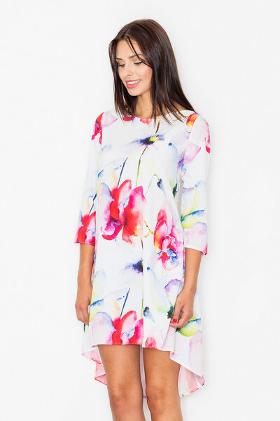 Asymetryczna sukienka w czerwone kwiaty