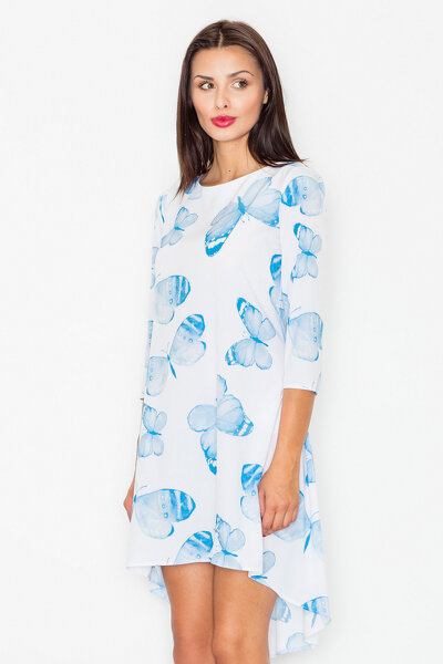 Asymetryczna sukienka w niebieskie kwiaty