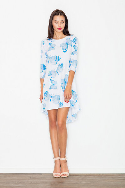 Asymetryczna sukienka w niebieskie kwiaty