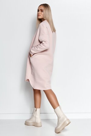 Bawełniana sukienka oversize w kolorze pudrowego różu Bawełniana sukienka oversize w kolorze pudrowego różu