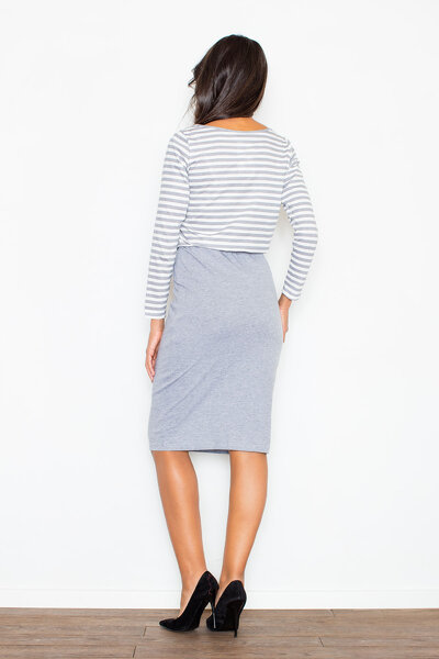 Szara sukienka w paski