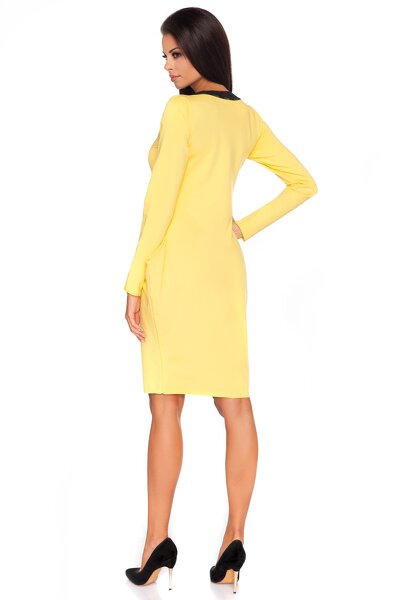 Bawełniana żółta sukienka z kieszeniami po bokach