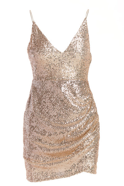 Beżowa sukienka mini na cienkich ramiączkach