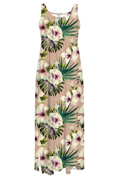 Beżowa sukienka na ramiączkach