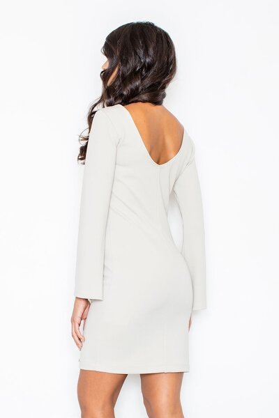 Sukienka z odkrytymi plecami  w beżowym kolorze