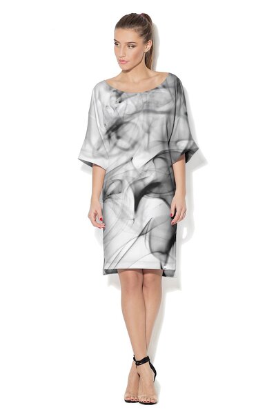 Biało-czarna sukienka midi