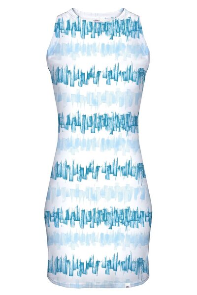 Błękitno-biała sukienka mini