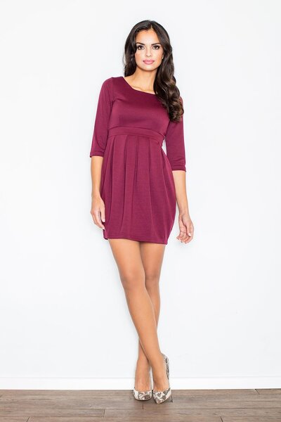 Bordowa sukienka bombka