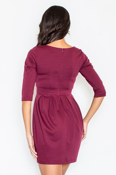 Bordowa sukienka bombka