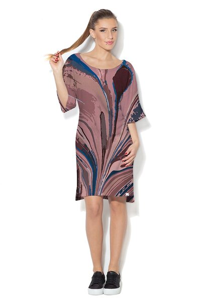 Ciemno brązowa sukienka midi