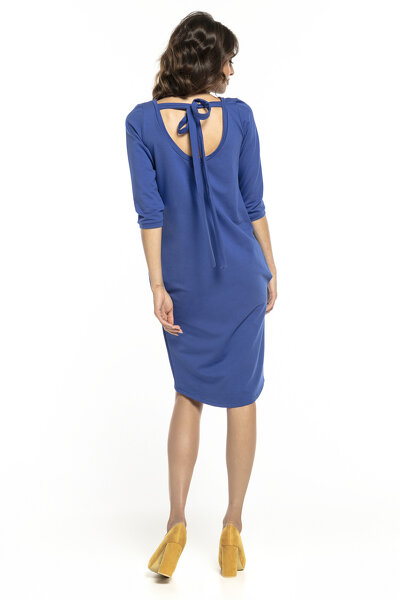 Chabrowa sukienka tuba z kieszeniami