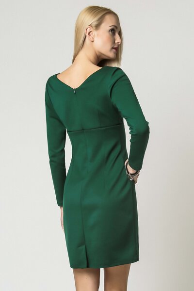 Zielona sukienka mini z kopertowym dekoltem