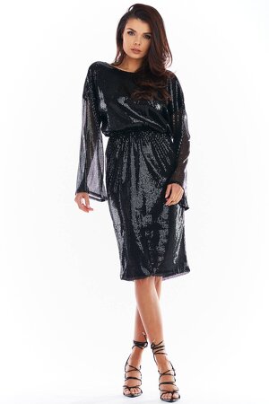 Glamorous Cekinowa sukienka czarny Imprezowy wygl\u0105d Moda Sukienki Sukienki z cekinami 