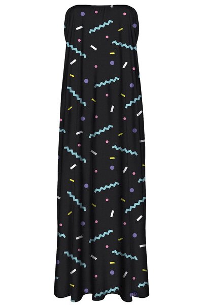Czarna długa sukienka bez ramion i dekoltu