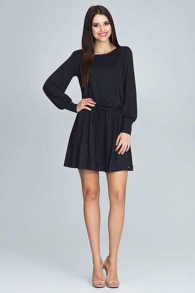 Sukienka wiązana w pasie w kolorze czarnym