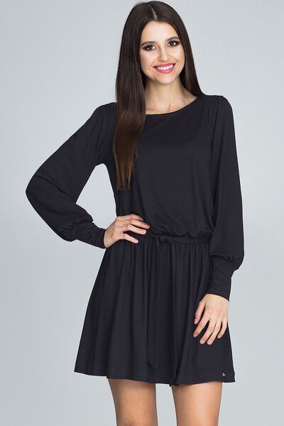 Sukienka wiązana w pasie w kolorze czarnym