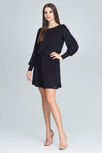 Sukienka wiązana w pasie w kolorze czarnym