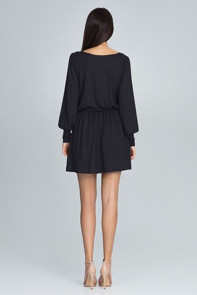 Sukienka wiązana w pasie w kolorze czarnym