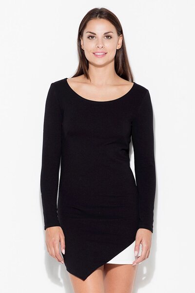 Czarna sukienka asymetryczna