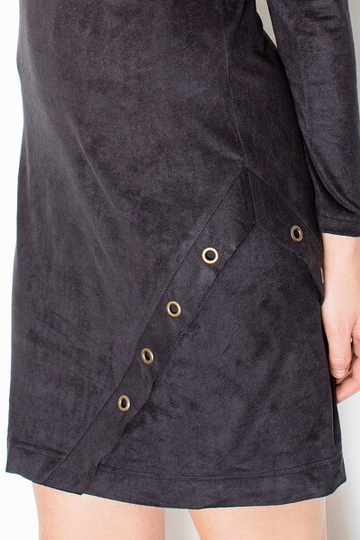 Zamszowa sukienka w czarnym kolorze