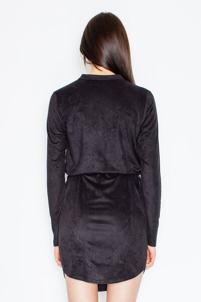 Sukienko tunika z paskiem w czarnym kolorze