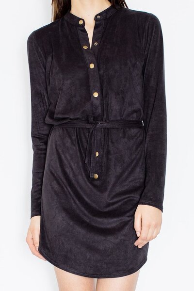 Sukienko tunika z paskiem w czarnym kolorze