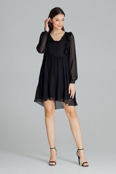 Czarna-szyfonowa-sukienka-z-marszczonym-pasem
