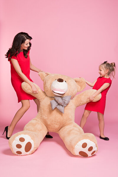 Czerwona sukienka mini z kolekcji mama i córka