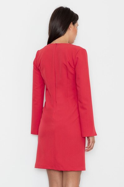 Sukienka z dekoltem w serek w czerwonym kolorze