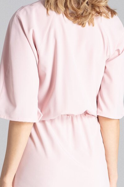 Sukienka midi wiązana w talii w kolorze różowym