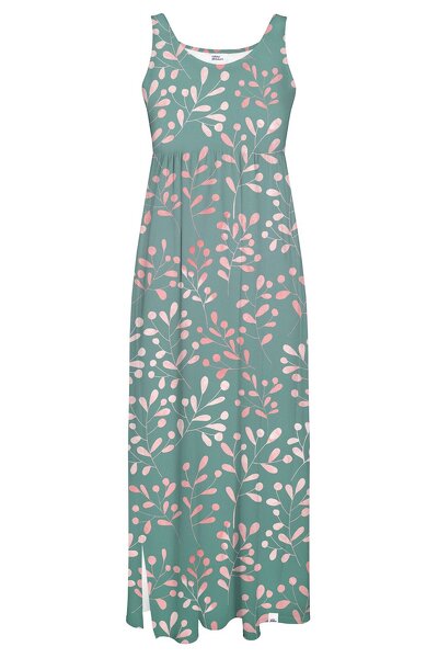 Sukienka ozdobiona czerwonymi listkami