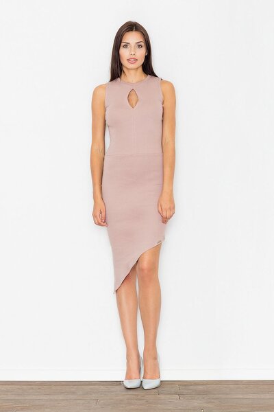 Ciemno różowa asymetryczna sukienka