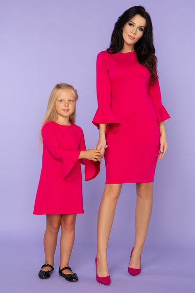 Różowa sukienka mini z kolekcji mama i córka