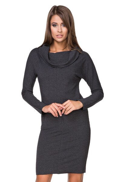 Ciemnoszara sukienka z kominem