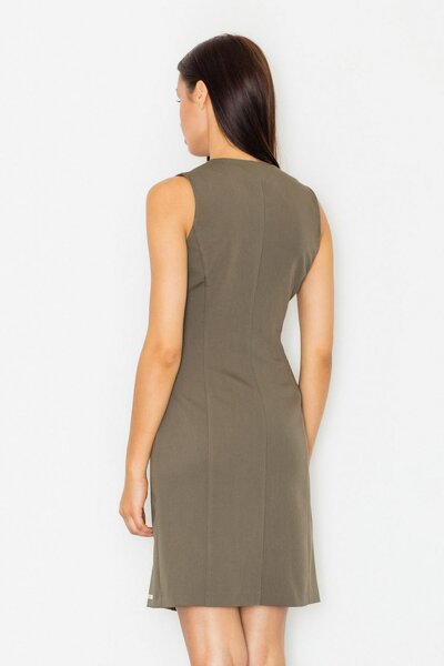 Sukienka zapinana na guziki w oliwkowym kolorze