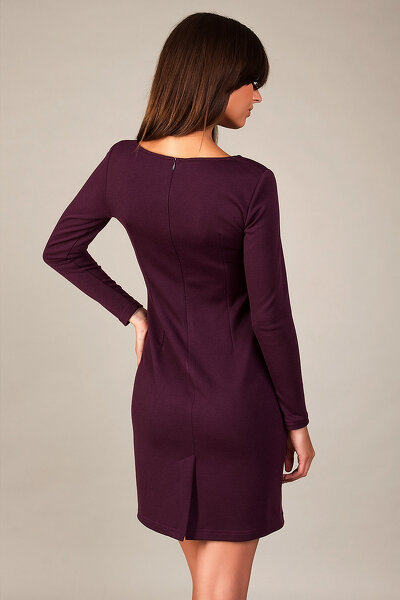 Fioletowa ołówkowa sukienka z marszczeniem