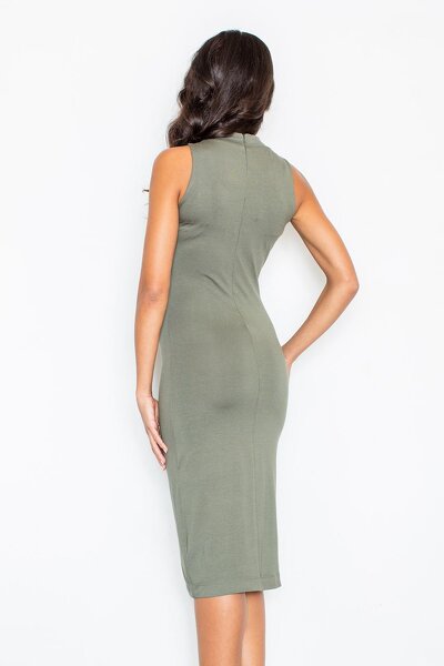Sukienka midi w kolorze oliwkowym