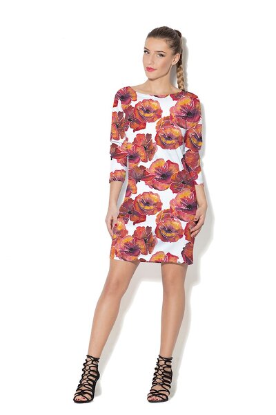 Sukienka mini w czerwone kwiaty