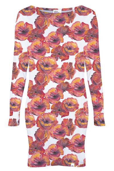 Sukienka mini w czerwone kwiaty