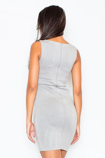 Dopasowana sukienka z pianki w kolorze szarym