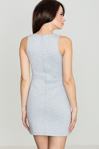 Szara dopasowana sukienka na ramiączkach