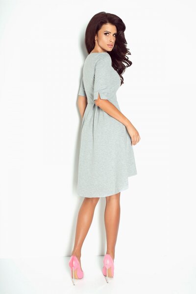 Dresowa szara  sukienka o asymetrycznym fasonie