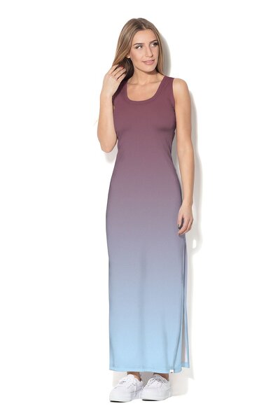 Dwukolorowa sukienka maxi