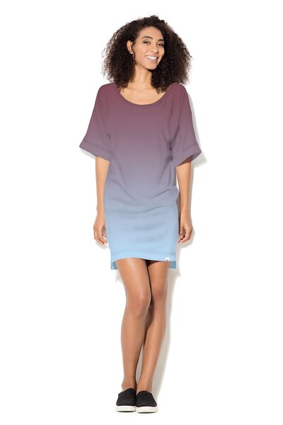 Dwukolorowa sukienka midi