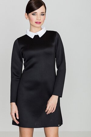 Czarna sukienka mini z białym kołnierzem Czarna sukienka mini z białym kołnierzem