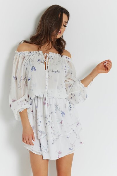 Dziewczęca luźna sukienka z szyfonowego materiału