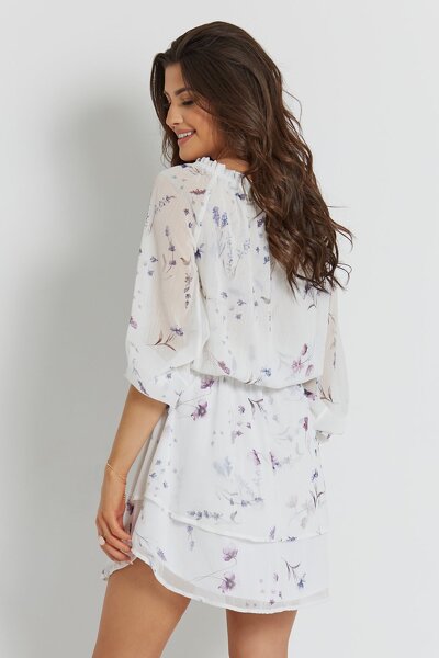 Dziewczęca luźna sukienka z szyfonowego materiału