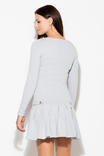 Sukienka z falbaną w szarym kolorze
